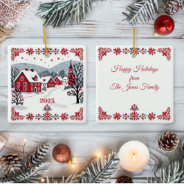 Adorno De Cerámica Aldea escandinava nórdica