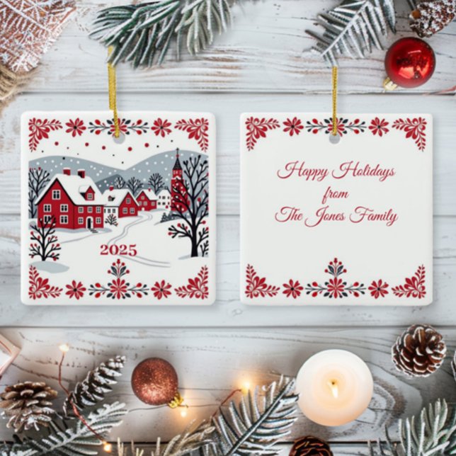 Adorno De Cerámica Aldea escandinava nórdica (Subido por el creador)