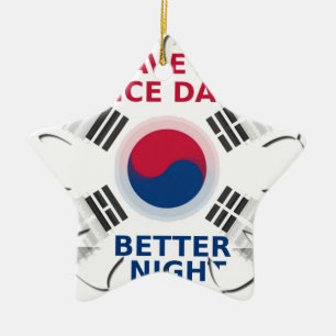 Adorno De Cerámica Alegre diseño de arte de bandera coreana "Ten un b