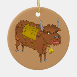 Adorno De Cerámica Alegre yak personalizado