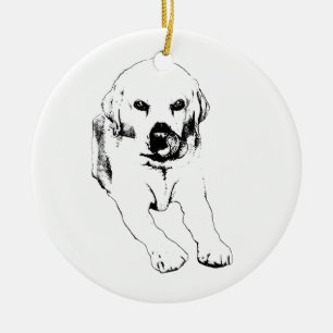 Adorno De Cerámica Alegría de árbol: labrador leal