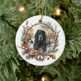Adorno De Cerámica Alegría de Navidad del Setter Gordon – Arte Canino
