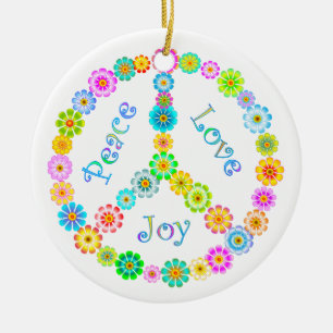 Adorno De Cerámica Alegría del amor de la paz