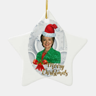 Adorno De Cerámica alegry xmas Hillary clinton