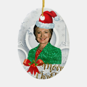 Adorno De Cerámica alegry xmas Hillary clinton