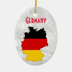 Adorno De Cerámica Alemania Navidades de mapas de bandera alemana