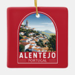 Adorno De Cerámica Alentejo Portugal Viaje arte de cosecha<br><div class="desc">Diseño de viaje vectorial retro de Alentejo. En portugués,  su nombre significa "más allá del río Tajo". El Alentejo incluye las regiones de Alto Alentejo y Baixo Alentejo.</div>