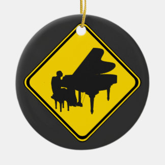 Adorno De Cerámica Alerta: Piano Jugador Atrás!