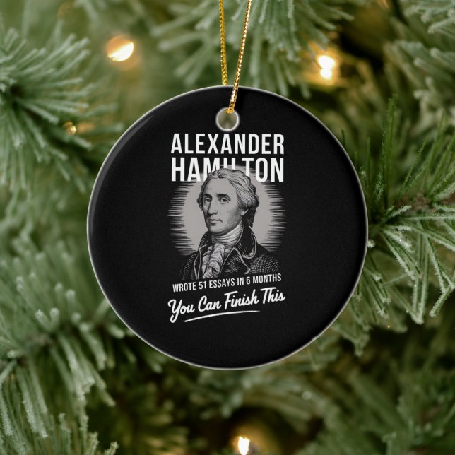 Adorno De Cerámica Alexander Hamilton Escribió 51 Ensayos En 6 Meses (Árbol)