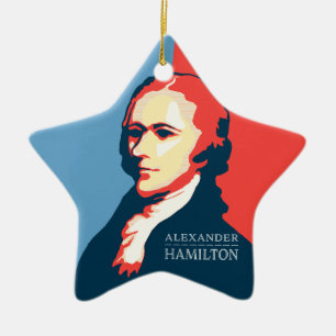 Adorno De Cerámica Alexander Hamilton para su árbol de navidad