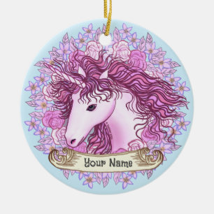 Adorno De Cerámica Alfa unicornio
