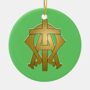 Adorno De Cerámica Alfa y Omega