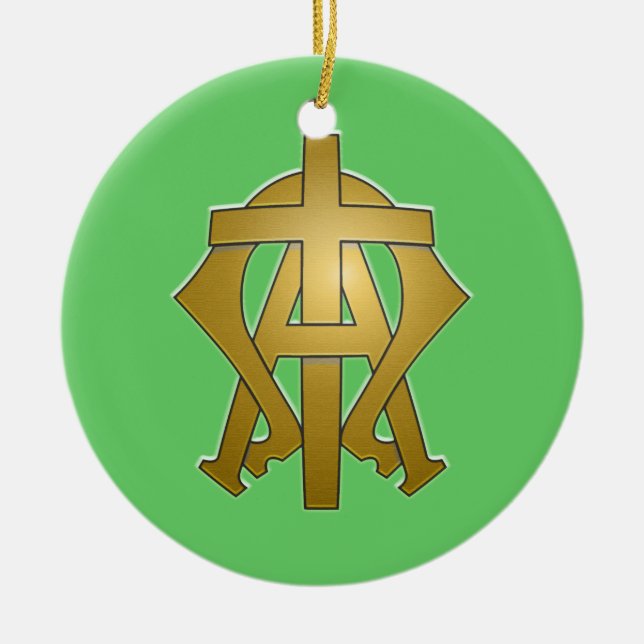 Adorno De Cerámica Alfa y Omega (Frente)