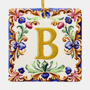 Adorno De Cerámica Alfabeto dorado – Letra B
