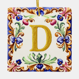 Adorno De Cerámica Alfabeto dorado – Letra D