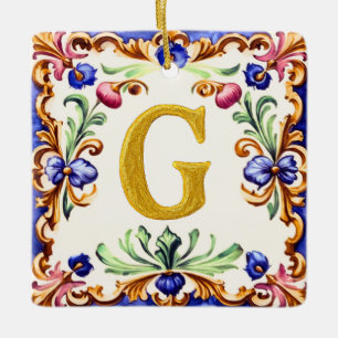 Adorno De Cerámica Alfabeto dorado – Letra G