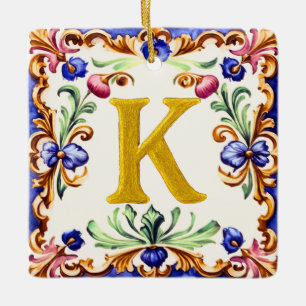 Adorno De Cerámica Alfabeto dorado – Letra K