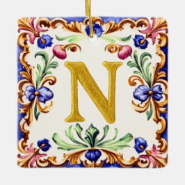 Adorno De Cerámica Alfabeto Dorado – Letra N