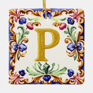 Adorno De Cerámica Alfabeto Dorado – Letra P