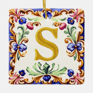 Adorno De Cerámica Alfabeto dorado – Letra S