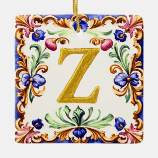 Adorno De Cerámica Alfabeto Dorado – Letra Z