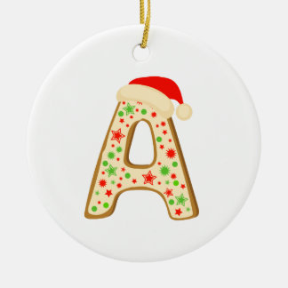 Adorno De Cerámica Alfabetos navidades letra A
