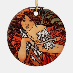 Adorno De Cerámica Alfons Mucha Perfecta