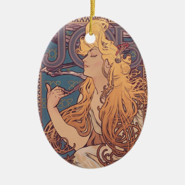 Adorno De Cerámica Alfonse Mucha Job Art Nouveau (Frente)