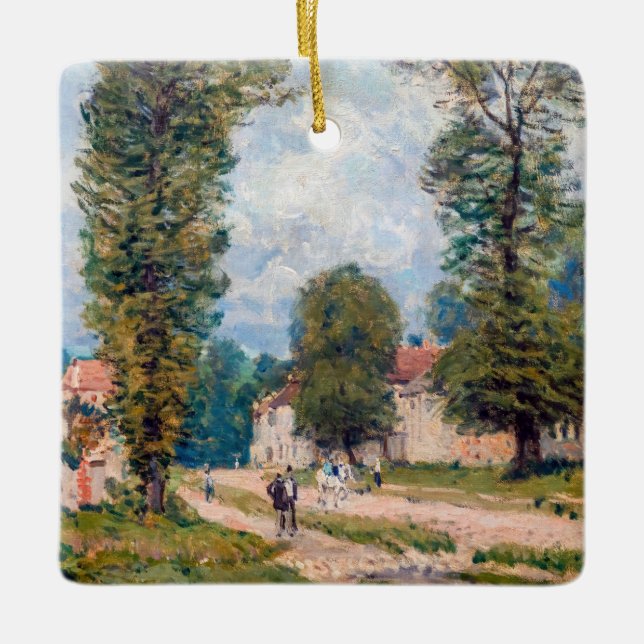 Adorno De Cerámica Alfred Sisley - La carretera de Versalles (Anverso)