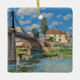 Adorno De Cerámica Alfred Sisley - Puente de Villeneuve-la-Garenne