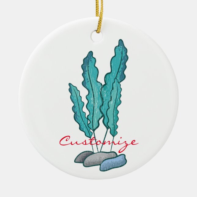 Adorno De Cerámica Alga azul de algas marinas Thunder_Cove (Frente)