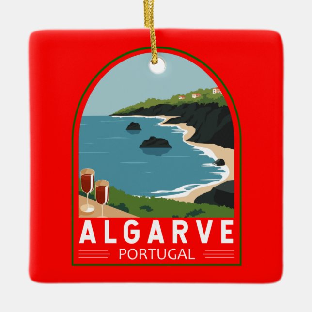 Adorno De Cerámica Algarve Portugal Retro Viaje Art Vintage (Anverso)