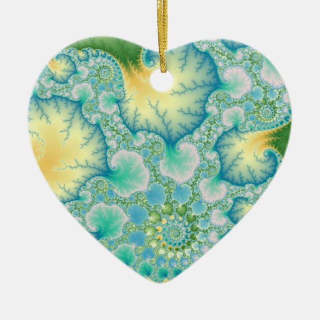 Adorno De Cerámica Algas - fractal (Frente)