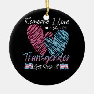 Adorno De Cerámica Alguien Que Amo Es La Bandera Transexual LGBTQ Pri