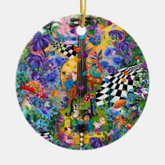 Adorno De Cerámica Alice in Wonderland Tea Fiesta de Juleez Violin