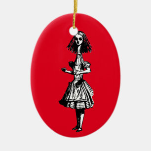 Adorno De Cerámica Alicia vintage extendida en el país de las maravil