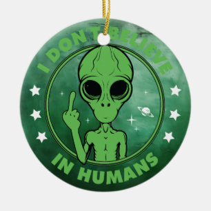 Adorno De Cerámica Alien antihumano
