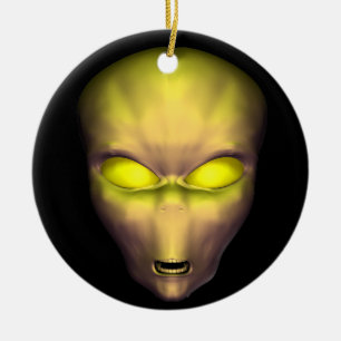 Adorno De Cerámica Alien dorado
