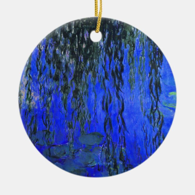 Adorno De Cerámica Alilides de agua monetizada y ramas de baño llenas (Frente)