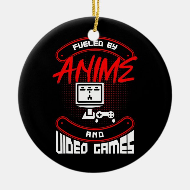 Adorno De Cerámica Alimentado Por Cita De Anime Y Video Games Gamer (Frente)