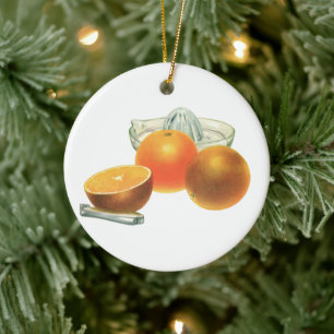 Adorno De Cerámica Alimento Vintage Frutas, Naranjas Maduras Licuador