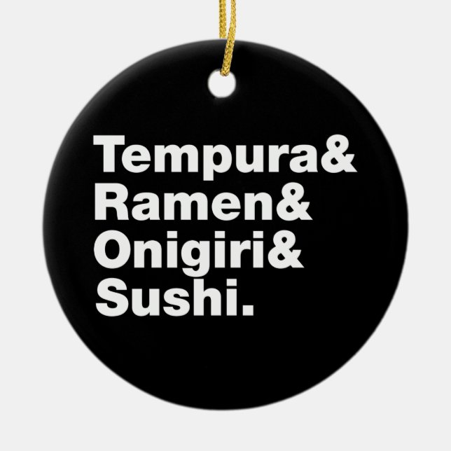 Adorno De Cerámica Alimentos japoneses Tempura y Ramen y Onigiri y Su (Frente)