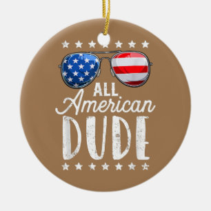 Adorno De Cerámica All American Dude 4 De Julio Niños