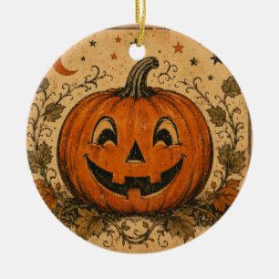 Adorno De Cerámica Almohada decorativa vintage de calabaza de Hallowe