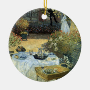 Adorno De Cerámica Almuerzo de Claude Monet, Impresionismo Vintage
