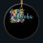 Adorno De Cerámica Aloha Flowers Hawaii Beach Luau Fiesta<br><div class="desc">Aloha Flowers Hawaii Beach Luau Fiesta</div>