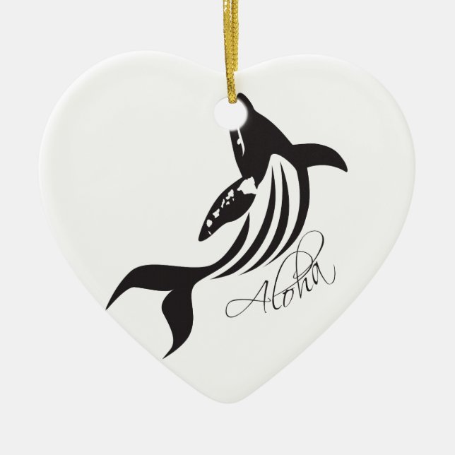 Adorno De Cerámica Aloha Hawaii Whale (Frente)