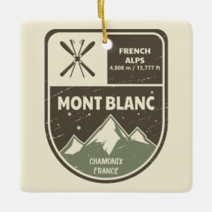 Adorno De Cerámica Alpes franceses Mont Blanc Chamonix Francia