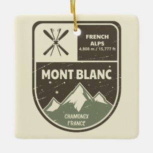 Adorno De Cerámica Alpes franceses Mont Blanc Chamonix Francia 