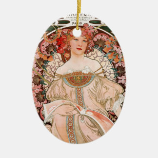 Adorno De Cerámica Alphonse Mucha F. Champenois
